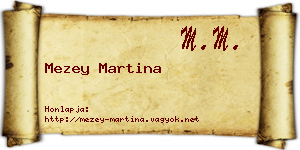 Mezey Martina névjegykártya